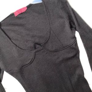 Black Ribbed Midi Dress